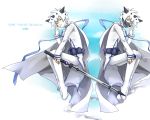 24 24a belt cape cloud clouds final_fantasy final_fantasy_unlimited green_eyes hair_ornament long_sleeves male mask shiroi_kumo sitting sky solo sword weapon white_hair 