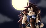  brown_hair dragonball_z long_hair male moon night raditz 