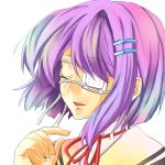  ef eyepatch hair_ornament hairclip purple_hair school_uniform shindou_chihiro short_hair yuzucha 