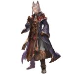  1boy alanaan animal_ears brown_gloves erune facial_hair gloves granblue_fantasy grey_eyes grey_hair jewelry looking_at_viewer official_art ring simple_background solo transparent_background 