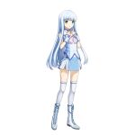  1girl aoki_hagane_no_arpeggio artist_request boots full_body green_eyes hime_cut iona long_hair official_art sidelocks silver_hair simple_background skirt standing thigh-highs white_background 