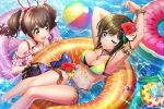  akashi_maho bikini black_eyes blush brown_hair d4dj short_hair smile 