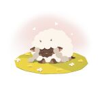  :3 closed_eyes closed_mouth commentary flower gen_8_pokemon grass heart lying no_humans on_stomach pokemon pokemon_(creature) sheep sleeping solo ssalbulre white_flower wooloo 