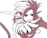 blush brown_eyes gloves lloyd_irving male short_hair simple_background sio_vanilla sketch solo tales_of_symphonia 