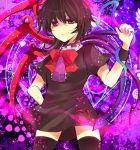  amayoikazuto black_hair hand_on_hip houjuu_nue magic_circle red_eyes short_hair smile snake solo thighhighs touhou zettai_ryouiki 