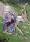  artemisumi barefoot blue_hair fairy feet maple shining_tears toes 