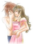   anna_irving brown_hair couple closed_eyes kiss kratos_aurion short_hair smile tales_of_symphonia  