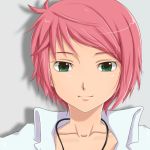  face feldt_grace green_eyes gundam gundam_00 gundam_00_a_wakening_of_the_trailblazer pink_hair short_hair smile solo yumiyokiak 