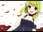  bad_id breasts choker cleavage flower green_eyes green_hair gumi petals solo tank_top vocaloid yuyupo 