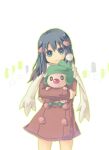  1girl alternate_costume coat hikari_(pokemon) hikari_(pokemon)_(remake) mime_jr. no_hat no_headwear pokemon pokemon_(creature) pokemon_(game) pokemon_dppt scarf seto_(ao168) shiny_pokemon young 