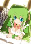  blush book breasts cleavage green_hair melon-chan melonbooks sora_to_umi 