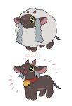  :&lt; :d before_and_after black_eyes closed_mouth commentary_request gen_8_pokemon looking_up no_humans open_mouth pokemon pokemon_(creature) shaved_body sheep smile standing taiga_(klm1511) twitter_username wooloo 