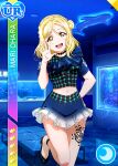  blonde_hair blush character_name dress love_live!_school_idol_festival love_live!_sunshine!! ohara_mari short_hair smile yellow_eyes 