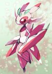  black_eyes commentary_request from_side full_body gen_7_pokemon highres komame_(st_beans) leg_up looking_at_viewer looking_to_the_side lurantis pokemon pokemon_(creature) solo standing standing_on_one_leg 