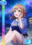  blush brown_hair character_name dress kunikida_hanamaru long_hair love_live!_school_idol_festival_all_stars love_live!_sunshine!! smile yellow_eyes 