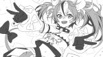  1girl animal_ears asymmetrical_sleeves cheese collar dice_hair_ornament food hair_ornament hakos_baelz highres holocouncil hololive hololive_english key_necklace monochrome mouse mouse_ears mouse_girl mouse_tail mousetrap ninomae_ina&#039;nis_(artist) rat solo spiked_collar spikes tail virtual_youtuber 