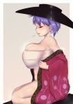  1girl alternate_breast_size bowl bowl_hat breasts hat huge_breasts japanese_clothes kimono long_sleeves sarashi sash solo sukuna_shinmyoumaru touhou wide_sleeves yuugatou_(yuuzutu) 