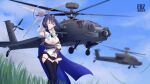 aircraft blue_bow bow bow_earrings chain earrings edzactly hair_intakes helicopter highres holocouncil hololive hololive_english jewelry ouro_kronii 