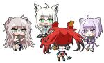  4girls ahoge animal_ear_fluff animal_ears bangs blush braid cat_ears cat_girl drooling eyebrows_visible_through_hair fox_ears fox_girl fox_tail hair_between_eyes hakos_baelz highres hololive hololive_english komora_(huran0729) lion_ears lion_girl long_hair mouse_ears mouse_girl multiple_girls nekomata_okayu open_mouth prattkeeping purple_hair shirakami_fubuki shishiro_botan sparkling_eyes tail violet_eyes virtual_youtuber white_hair 