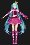  3d artist_name crown hatsune_miku mikumikudance project_diva_(series) project_diva_2nd romeo_and_cinderella_(vocaloid) romeo_to_cinderella_(vocaloid) source_request teal_eyes teal_hair twintails vocaloid 