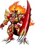  claws fantasy fire looking_at_viewer lowres magic_knight_rayearth mecha no_humans official_art open_hand rayearth_(character) red_eyes solo super_robot_wars super_robot_wars_t transparent_background 