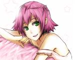  hibiki_misora kataro off_shoulder pink_hair rockman ryuusei_no_rockman short_hair solo 