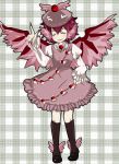   animal_ears dress closed_eyes fang hat kneehighs knees long_nails mary_janes mystia_lorelei nails open_mouth pink_hair shoes short_hair socks solo touhou wide_sleeves winged_shoes wings yuki_toxun  