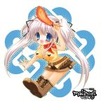  blue_eyes chibi feathers long_hair mabinogi nao shararan silver_hair solo twintails white_hair 