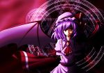  bat_wings gen_(pixiv1736859) hat highres magic_circle purple_hair red_eyes remilia_scarlet ribbon short_hair touhou wings 