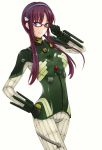  evangelion:_2.0_you_can_(not)_advance glasses hand_on_hip highres long_hair makinami_mari_illustrious neon_genesis_evangelion plugsuit prime purple_hair rebuild_of_evangelion smile solo twintails 