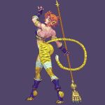 1girl animal_ears ass breath_of_fire breath_of_fire_ii cat_ears cat_tail facial_mark no_pants omegachaino orange_hair rinpoo_chuan short_hair simple_background tail 