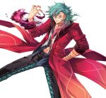  1boy eiyuu_densetsu fire glasses green_hair long_hair mcburn render sen_no_kiseki sen_no_kiseki_ii sen_no_kiseki_iii sen_no_kiseki_iv sleeves_rolled_up 