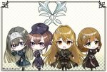  4girls blonde_hair exorsister_elaine exorsister_elise exorsister_sophia exorsister_stella kaliankyaren long_hair medium_hair silver_hair standing yuu-gi-ou 