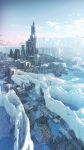  building cityscape clouds glacier highres ice no_humans original scenery sky skyscraper sunlight waisshu_(sougyokyuu) 