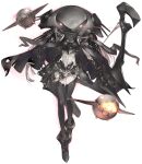  1girl abyssal_ship armor bow_(weapon) cape enemy_aircraft_(kancolle) full_body highres holding holding_bow_(weapon) holding_weapon kantai_collection konishi_(koconatu) navel official_art pale_skin solo transparent_background weapon 