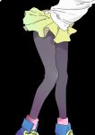  1girl black_background blue_footwear commentary_request grey_legwear hagetapo legs legwear_under_shorts pantyhose pink_legwear pokemon pokemon_(game) pokemon_bw2 rosa_(pokemon) shirt shoes short_shorts shorts simple_background sneakers socks solo white_shirt yellow_shorts 