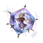  1girl cape clothing_cutout floating_hair full_body gloves granblue_fantasy hair_ornament hair_stick harvin instrument koto_(instrument) long_hair music musical_note navel navel_cutout niyon_(granblue_fantasy) official_art playing_instrument purple_hair solo sparkle staff_(music) star_(sky) star_(symbol) transparent_background violet_eyes white_gloves 