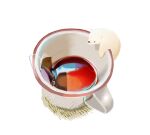 artist_name bear chai cup food_focus no_humans original polar_bear simple_background tea teabag teacup white_background 