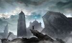  animal bird blankcoin cat cathedral clouds fantasy magic original ruins scenery signature standing tower 