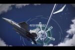  ace_combat ace_combat_7 aircraft airplane arsenal_bird building clouds copyright_name day f-15_eagle fighter_jet highres jet military military_vehicle ocean outdoors shiro_yukimichi space_elevator trigger_(ace_combat) 