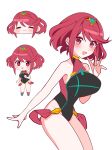  1girl absurdres bangs black_swimsuit breasts chest_jewel competition_swimsuit highres kotohatoko510 large_breasts one-piece_swimsuit pyra_(pro_swimmer)_(xenoblade) pyra_(xenoblade) red_eyes red_swimsuit redhead short_hair solo swept_bangs swimsuit two-tone_swimsuit xenoblade_chronicles_(series) xenoblade_chronicles_2 