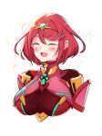  1girl bangs breasts cawang chest_jewel earrings gem headpiece highres jewelry large_breasts pyra_(xenoblade) redhead short_hair solo swept_bangs tiara xenoblade_chronicles_(series) xenoblade_chronicles_2 