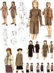  abe_yoshitoshi absurdres artbook brown brown_eyes brown_hair character_sheet coat costume_chart dress highres monochrome official_art scan serial_experiments_lain short_hair sketch sweater traditional_media yonera_touko yoshitoshi_abe 