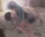  1girl bed couple darker_than_black hei ichino_(artist) long_hair sleeping yin 