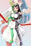  antenna apron belt female genderswap kamen_rider kamen_rider_double kamen_rider_w long_hair maid multicolored_hair personification red_eyes rider-tan solo thigh-highs thighhighs ueyama_michirou zoom_layer 