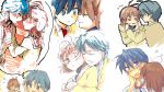  antenna_hair blue_eyes blue_hair blush brown_eyes brown_hair cheek_pinching clannad closed_eyes couple face-to-face face_to_face furukawa_nagisa hug imagining kiss nose_kiss nose_touching oekaki okazaki_tomoya pinching school_uniform serafuku wink 