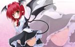  bat_wings demon_tail head_wings highres koakuma panties pantyshot reverse_noise solo tail thighhighs touhou underwear wallpaper wings yamu_(reverse_noise) zoom_layer 