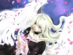  character_request long_hair original otoka_hisagi petals silver_hair solo wings yellow_eyes 