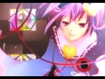  face hairband heart hivalu_nagare komeiji_satori letterboxed nagare open_mouth pink_hair short_hair smile solo string touhou wide_sleeves 
