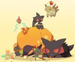  banette candy gengar halloween kokemomo_sayakusa misdreavus nintendo no_humans open_mouth pokemon pokemon_(creature) pumpkin rotom shedinja shuppet witch&#039;s_hat 